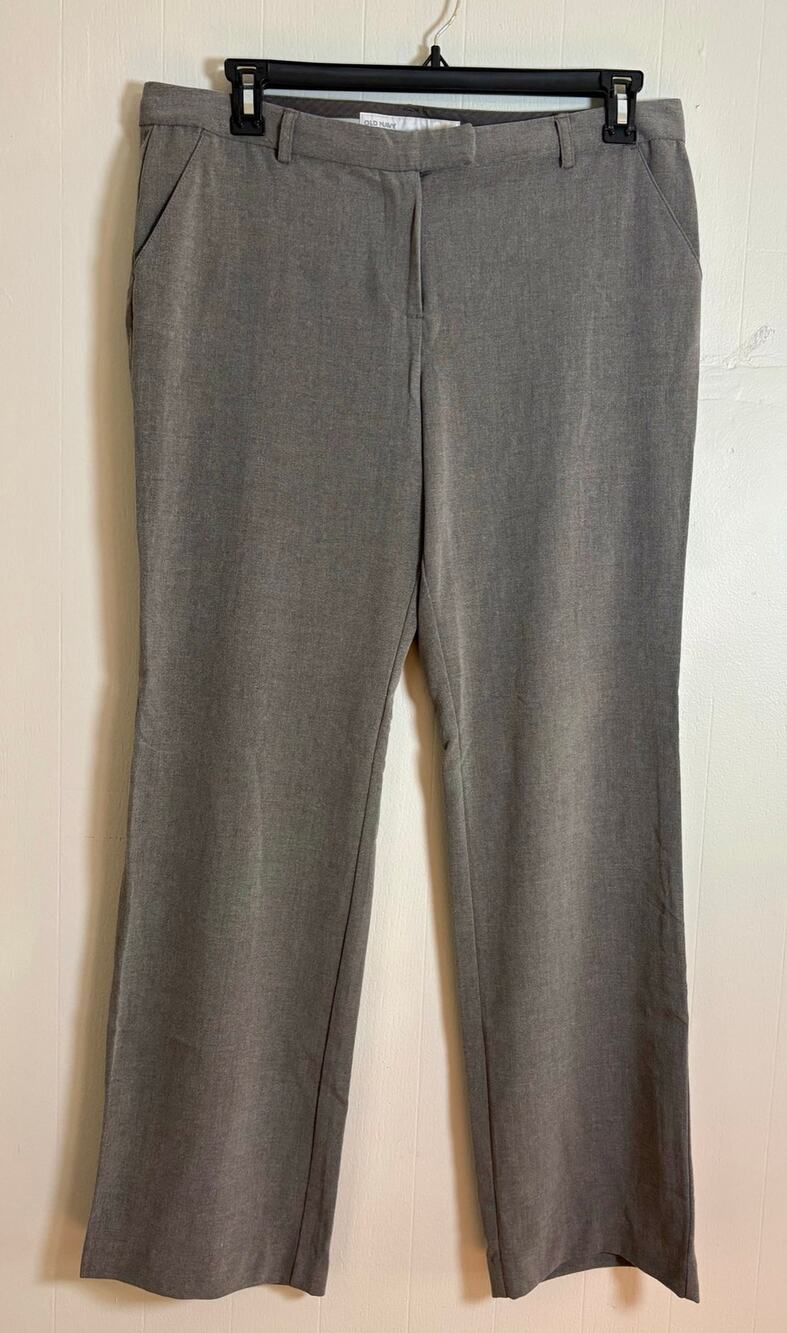 Old Navy Y2K Style Wide Leg Mid Rise Grey Workwear Trouser Pants 14 Like New